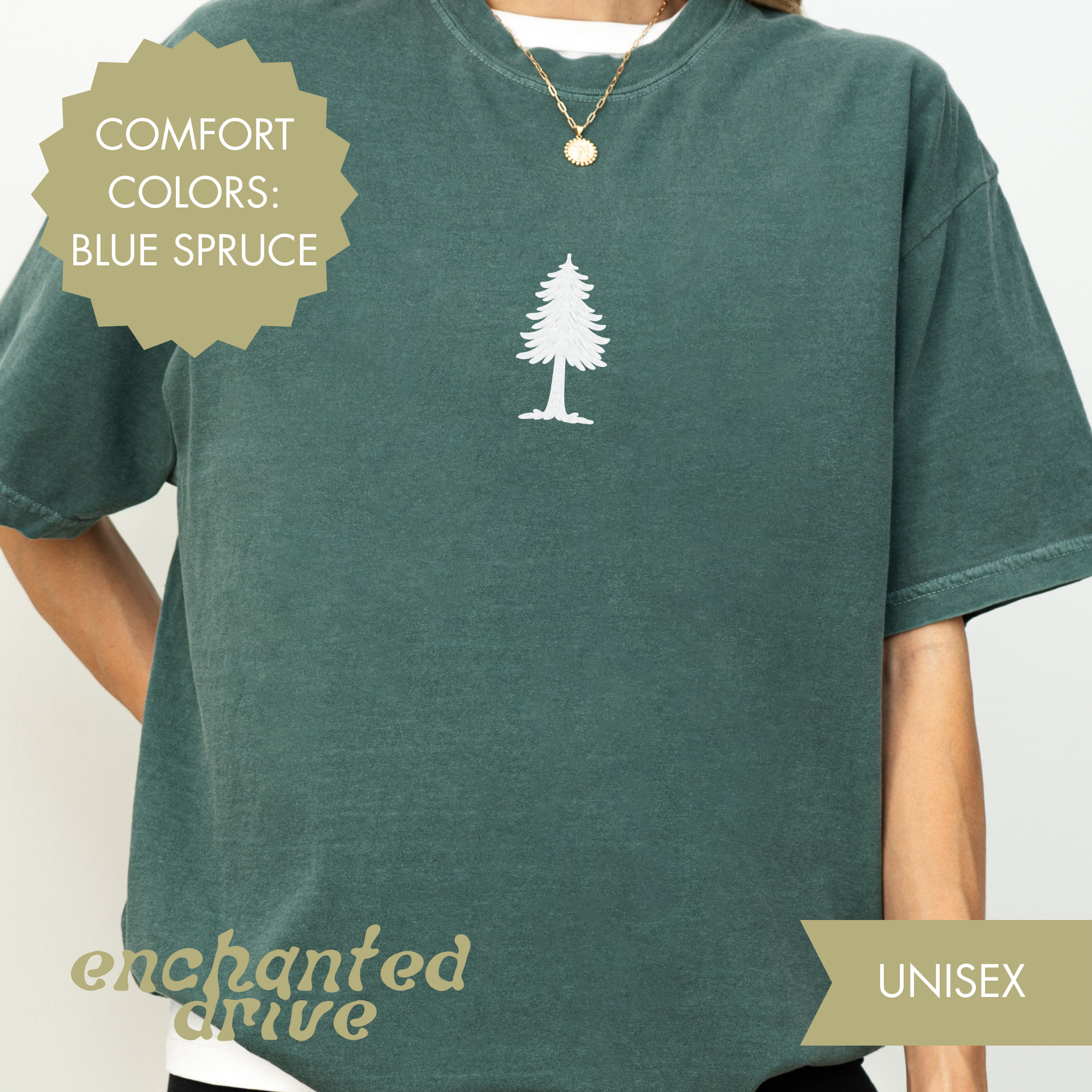 Embroidered Pine Tee