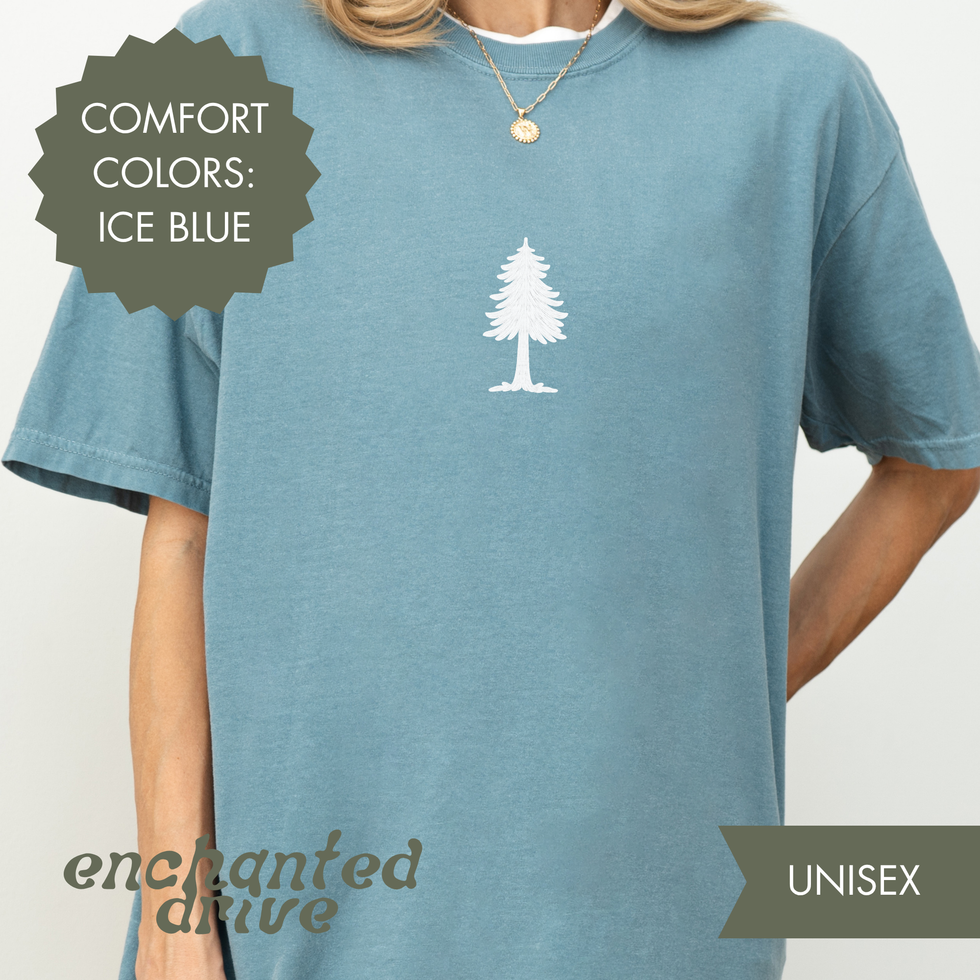 Embroidered Pine Tee