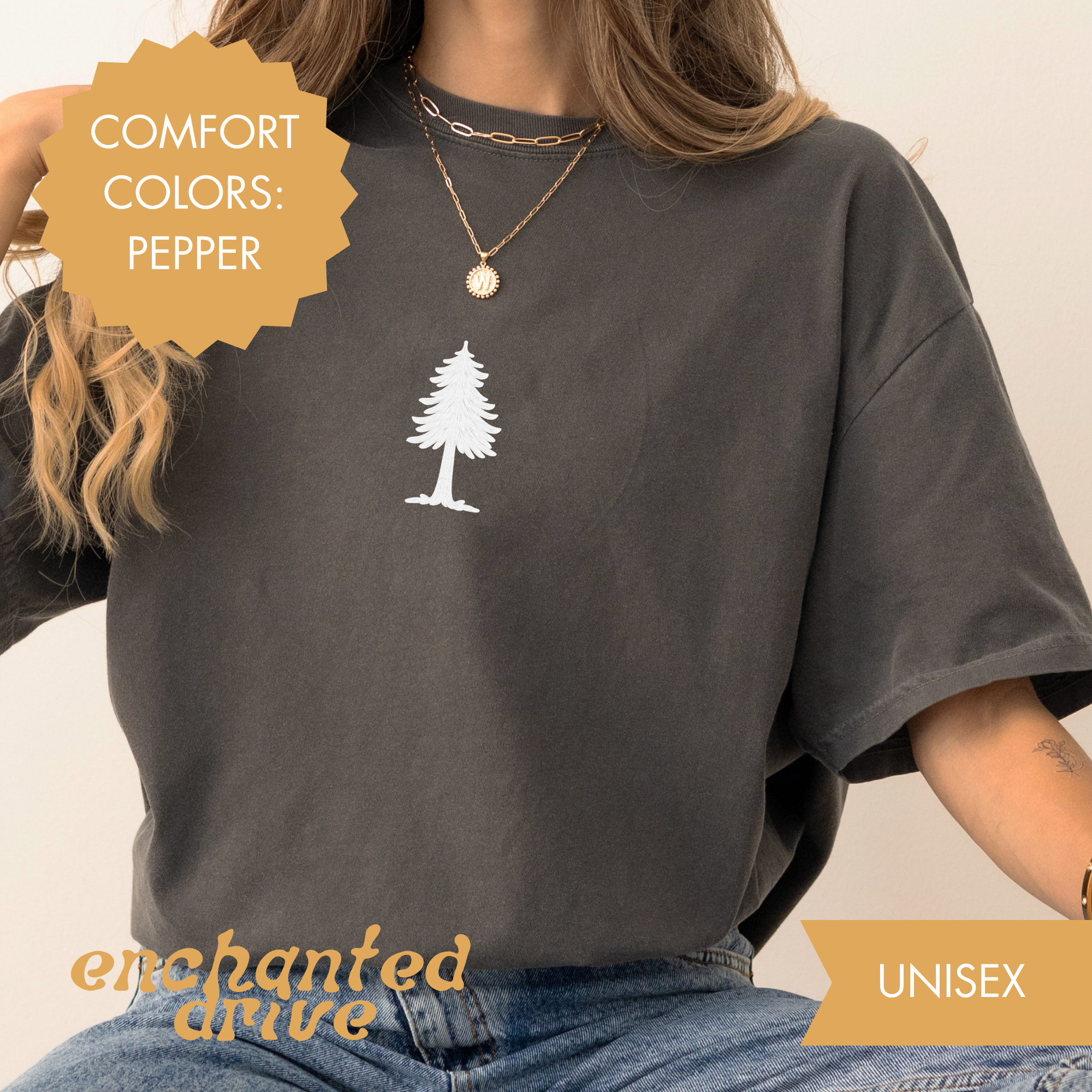Embroidered Pine Tee