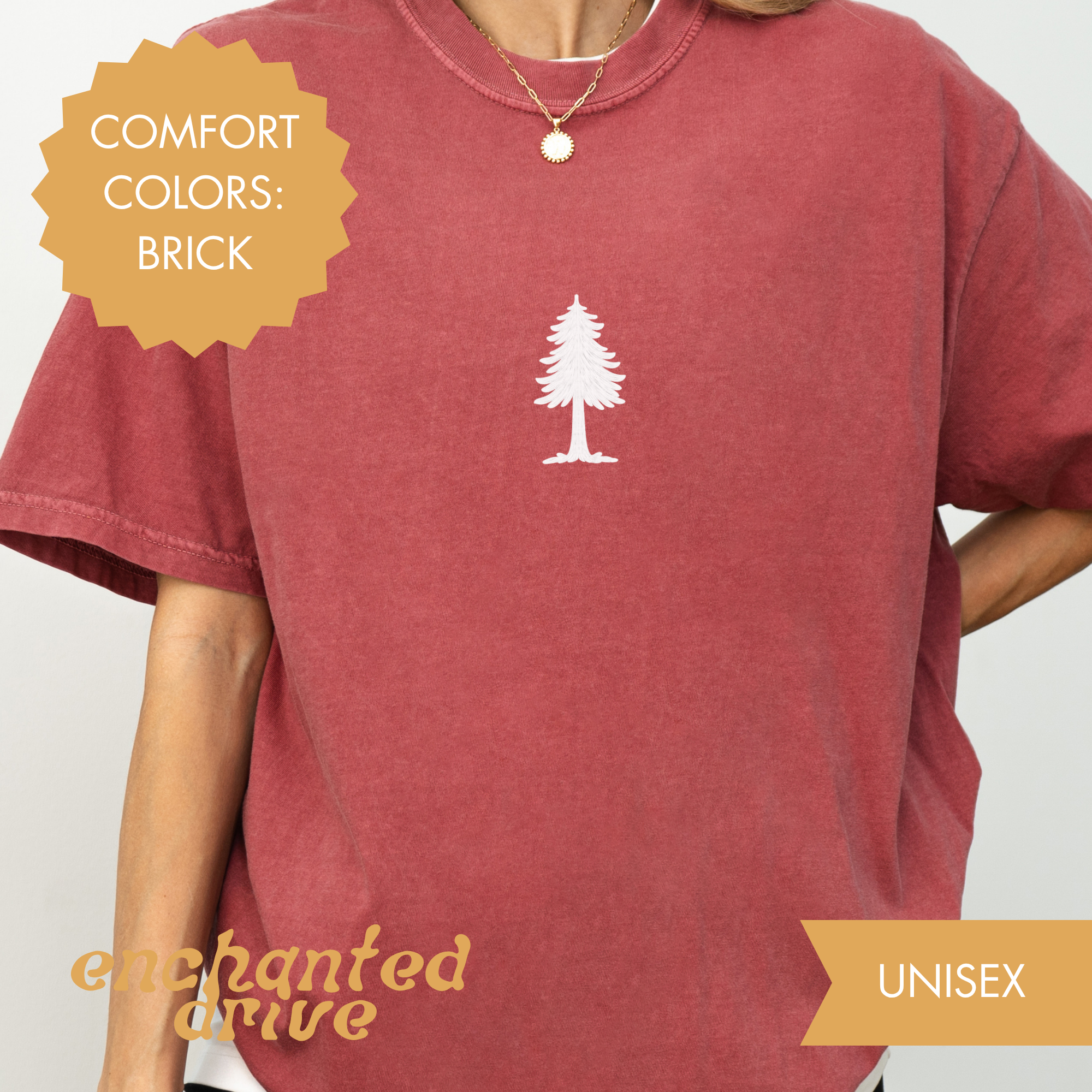 Embroidered Pine Tee